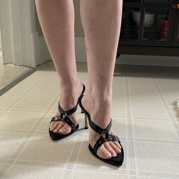 RARE LES COPAINS SNAKESKIN SANDALS - Picture 6 of 7